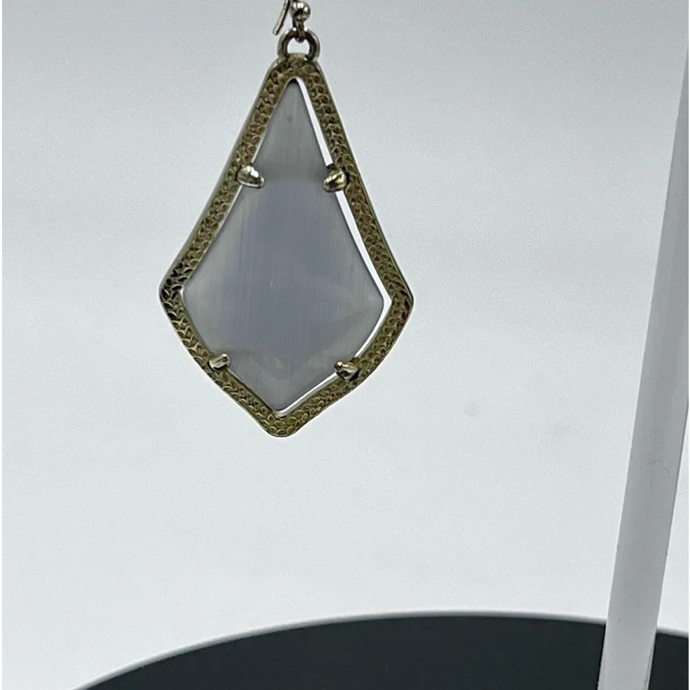 Kendra Scott Alex Slate‎ Cat’s Eye 14K Gold Plated French Wire Earrings
